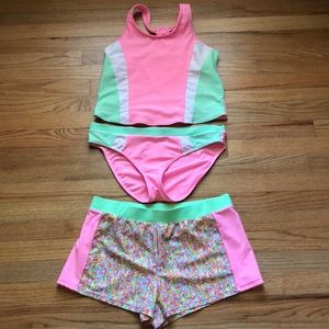 Joe Boxer 3 Piece Swim Suit girls 18.5 Plus